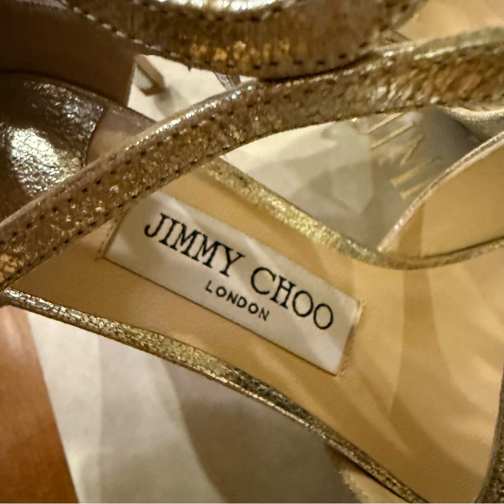 Jimmy Choo Metallic Gold Heels - Picture 11 of 13